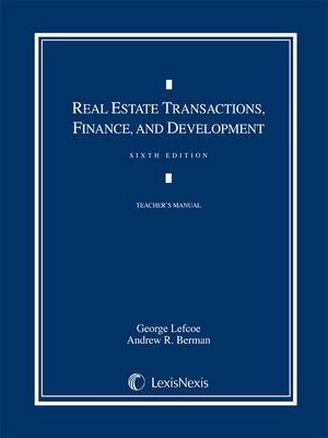cover image of Real Estate Transactions, Finance, and Development